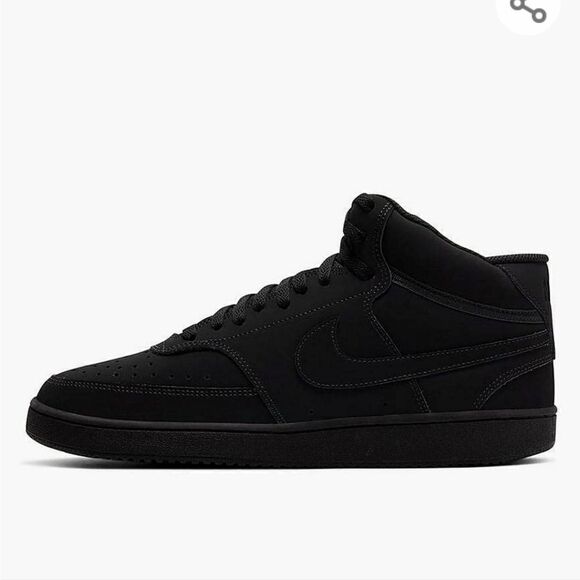 MEN'S NIKE BLACK COURT VISION MID SHOES, SIZE 8 - Picture 1 of 12